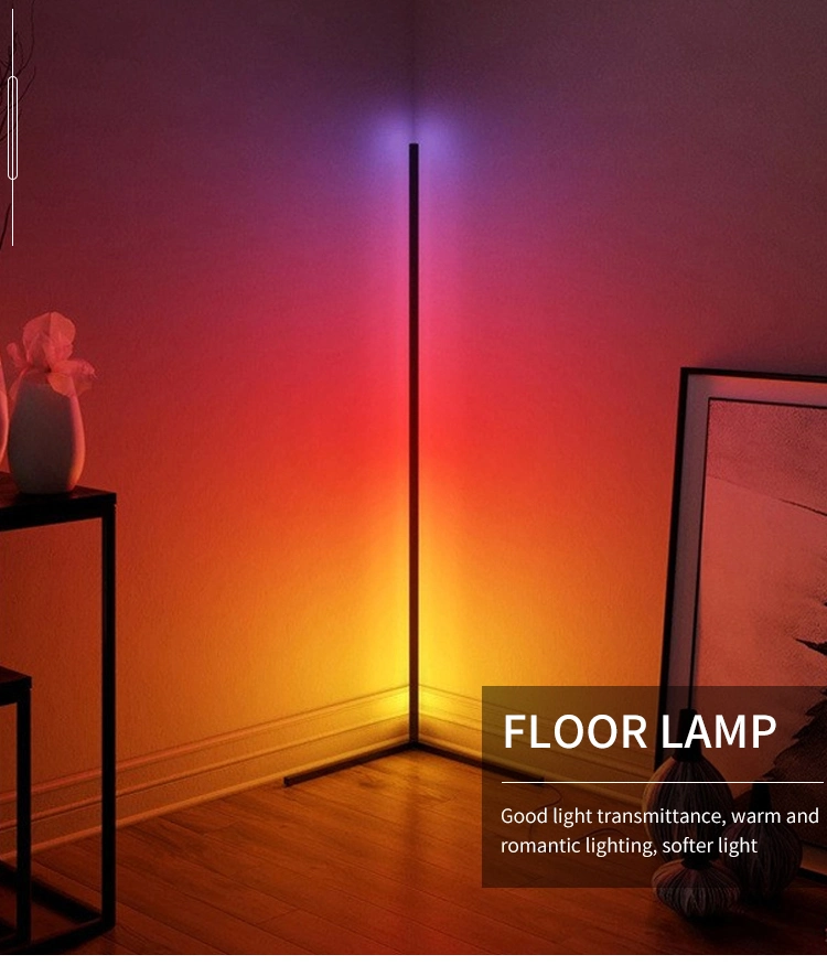 Nordic Modern Home Decorative Remote Controlled Tripod RGB Corner LED Floor Lamp