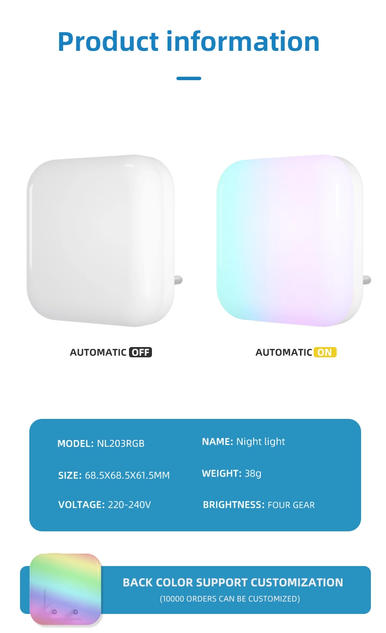 Plug LED Night Light with Auto Dusk to Dawn Sensor