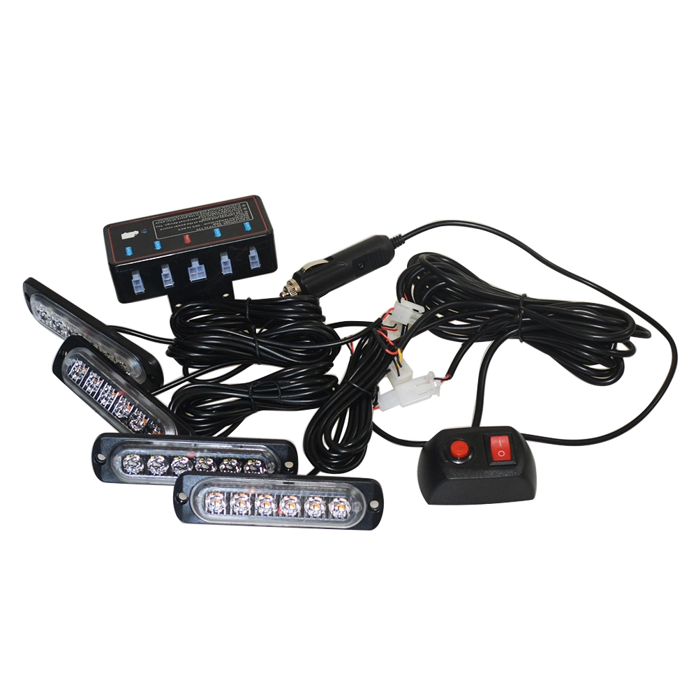 High Quality Controller Car Grille Surface Flash Strobe Lights Flash 6 LED Emergency Warning Deck Grille Car Side Marker Light Other Car Lights