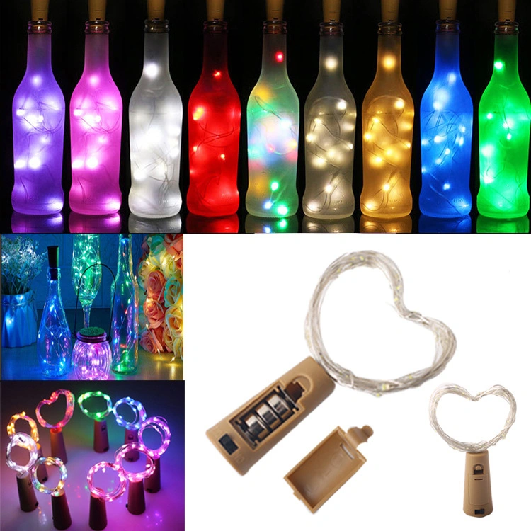 Cork Shaped Wine Bottle LED Silver Copper Wre String Light