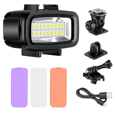 Neewer LED-20 20 パック 40 メートル水中ダイビングランプ防水 LED ライトカメラ Gopro Hero4 3 およびその他のアクションカメラ用